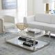 Modus Furniture Jasper Glass Top Coffee Table with Stainless Steel Base-1