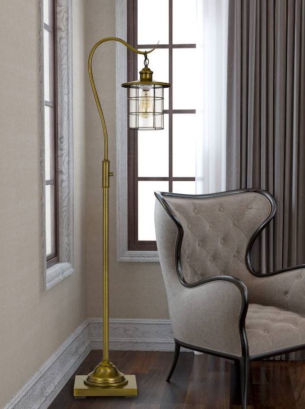 Cal® Lighting & Accessories Silverton Rubbed Antique Brass Floor Lamp-2
