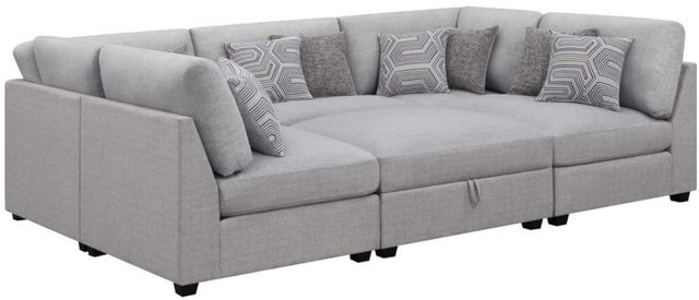 Coaster® Cambria 6-Piece Gray Upholstered Modular Sleeper Sectional-0