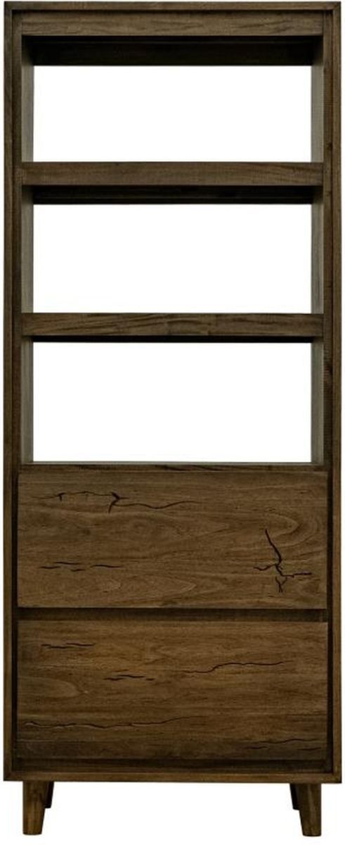 International Furniture Direct Savia Brown 2-Drawer Bookcase-3