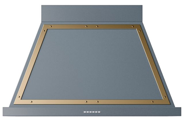 Ilve® Nostalgie II Noblesse 40'' Blue Gray Wall Mounted Range Hood with Brass Trim-0