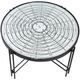 A & B Home Fernando Mirrored Top Coffee Table with Black Metal Frame -2