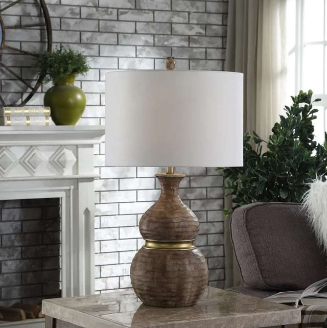 Stylecraft Brown/White Table Lamp-4