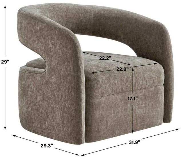 Uttermost® Breis Taupe Velvet Swivel Barrel Chair-3