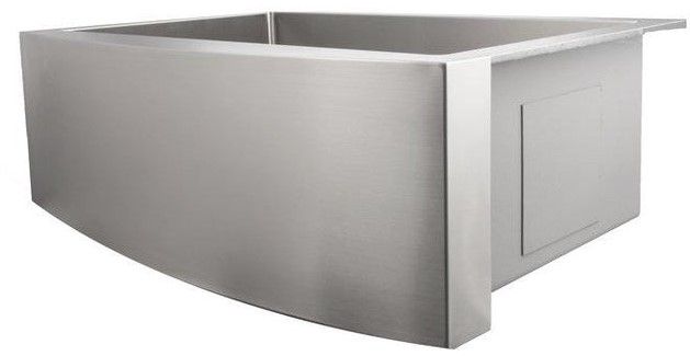 ZLINE Zermatt 30" Stainless Steel Farmhouse Apron Mount Single Bowl Kitchen Sink with Bottom Grid-2