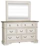 Liberty Furniture Abbey Park 5-Piece Antique White/Weathered Brown Queen Upholstered Sleigh Bedroom Set-5