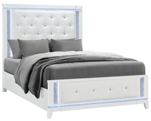 Global Furniture USA Alina White Queen Panel Bed