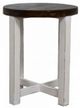 Million Dollar Rustic Cottage Rustic Brown Round End Table with White Base-0