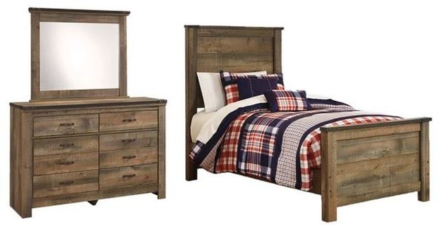 Signature Design by Ashley® Trinell 3-Piece Brown Twin Panel Bed Set-0