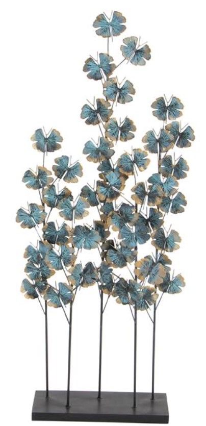 Deco Marche Teal Leaf Sculpture-3