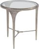 Artistica Home® Porto Tempered Glass Top End Table with Silver Base-0