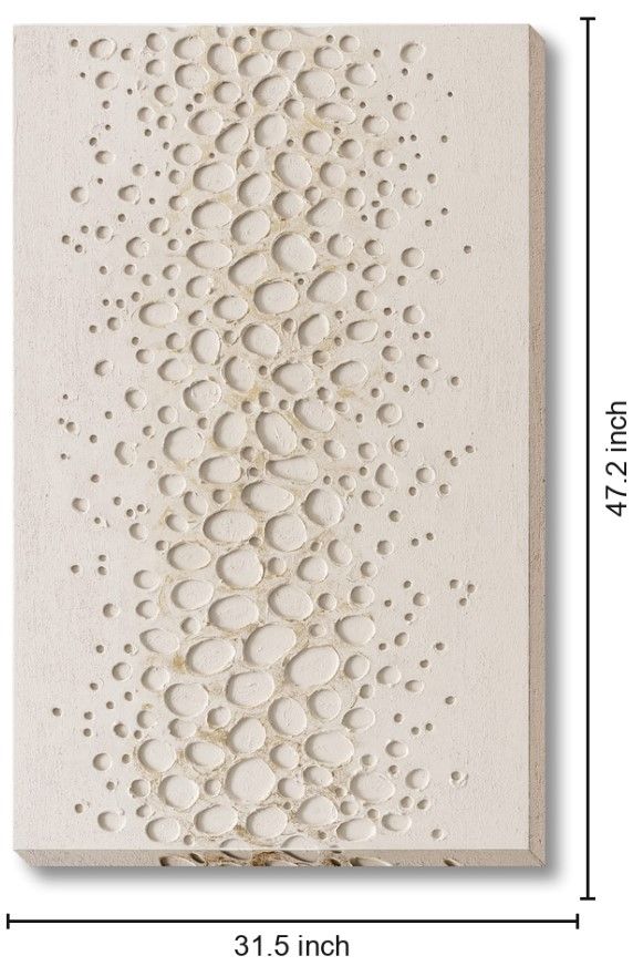 Classy Living Organic Textured Ivory Bubble Cascade Wall Art-2