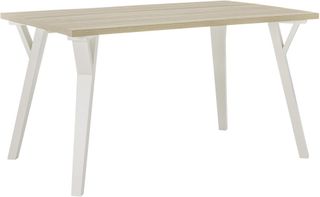 Signature Design by Ashley® Grannen Natural Rectangular Dining Table with White Base
