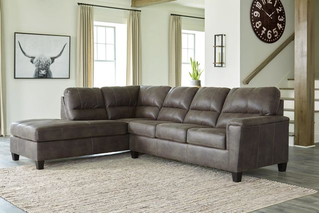 Signature Design by Ashley® Navi 2-Piece Smoke Left-Arm Facing Sectional and Chaise-4