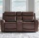 Liberty Furniture Blair Cognac Leather Dual Zero Gravity Power Reclining Loveseat with Console-2