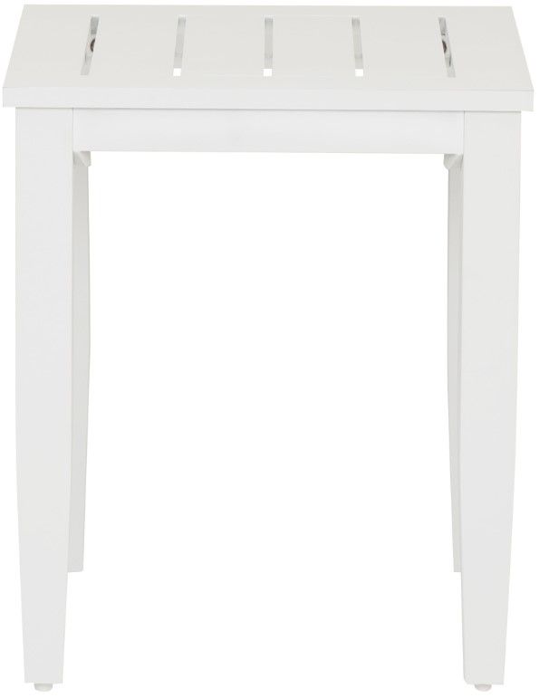 Linon Calabash White Aluminum Outdoor Side Table-3