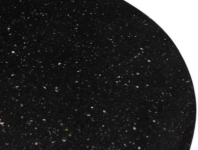 Moe's Home Collection Syd Black Terrazzo End Table with Antique Brass Iron Base-1