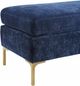 TOV Furniture Delilah Navy Textured Velvet Bench-2