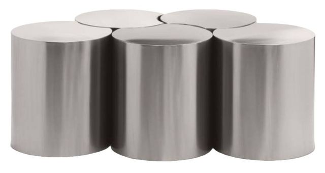Meridian Furniture Dimple 5-Piece Silver 16" Modular Nesting Coffee Table Set-0