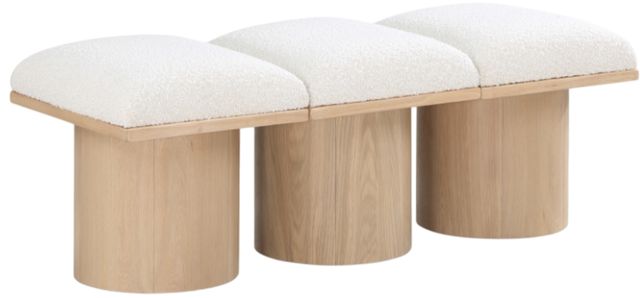 Meridian Furniture Pavilion 3-Piece Cream/Natural 47" Modular Bench Set-0