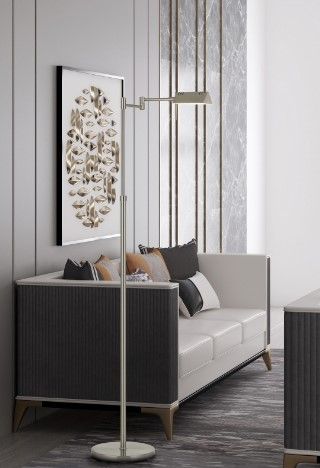 Cal® Lighting & Accessories Pharmacy Brushed Steel Floor Lamp-1