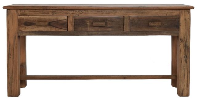 Classic Home Ezra Natural 3-Drawer Console Table-1