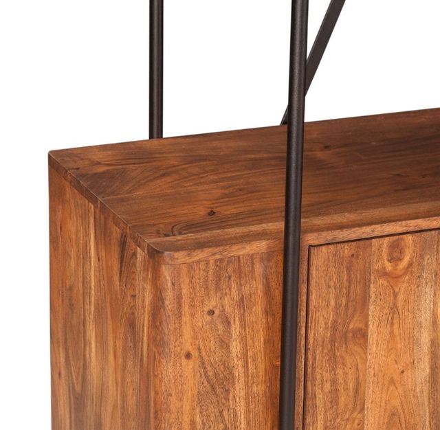 Home Trends & Design Verbania Black/Pecan Brown Bookshelf-2