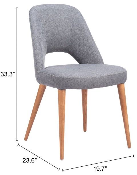 Zuo® Modern Leith Gray/Walnut Dining Side Chair-1