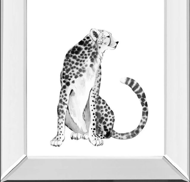 Classy Art Chrome Cheetah I by Grace Popp Mirror Framed Wall Art-1