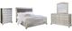Signature Design by Ashley® Coralayne 4-Piece Silver King Sleigh Bed Set-5