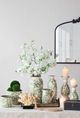 A & B Home Green/White Round Ceramic Planter-3