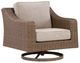 Signature Design by Ashley® Laguna Heights Beige/Gray Fabric/Wicker Rattan Outdoor Swivel Lounge-0