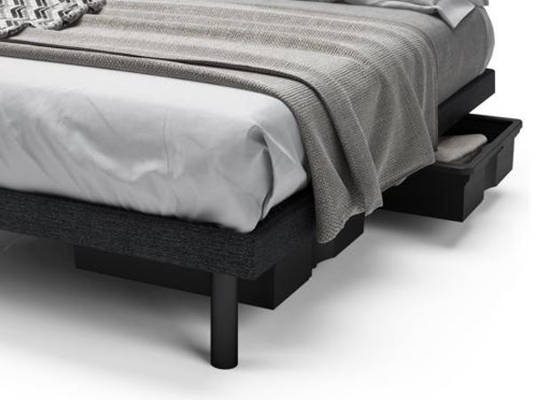 Beaudoin Reflexx Stallion Black 13" Queen Platform Bed with 2 Drawers-1