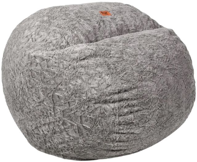 CordaRoy's® Original Gray Faux Fur Queen Bean Bag Chair-0