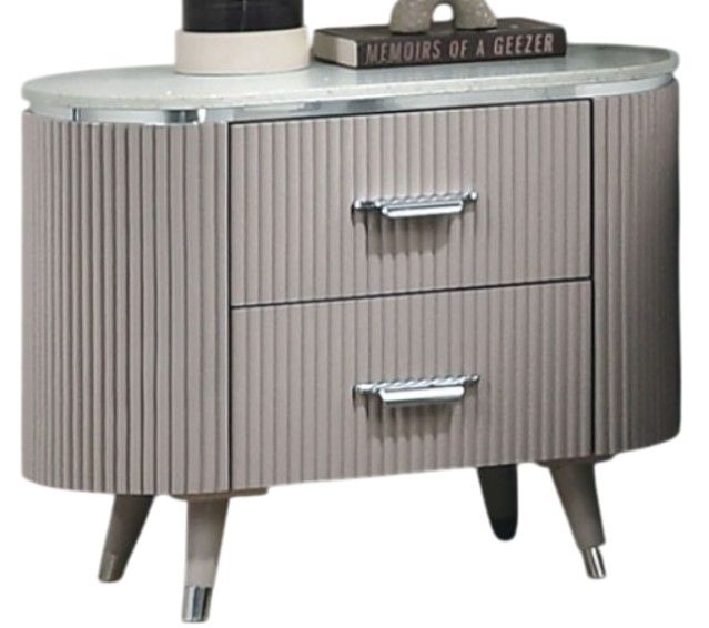 Furniture of America® Aldridge Light Gray Nightstand-0