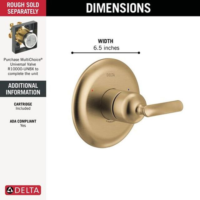 Delta Bonacci™ 14 Series Lumicoat® Champagne Bronze Valve Trim Only-2