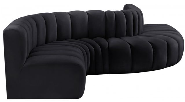Meridian Furniture Arc 6-Piece Black Velvet Sectional-2