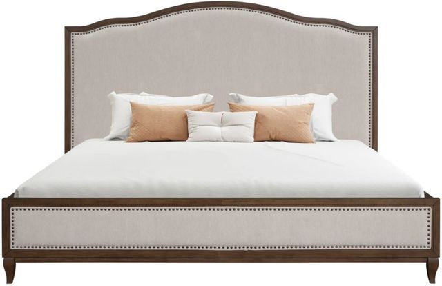 Flexsteel® Bellevue Creamy Tan/Whiskey Brown King Upholstered Panel Bed-2