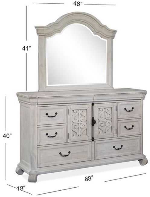 Magnussen Home® Bronwyn Alabaster/Toasted Nutmeg Dresser and Shaped Mirror-2