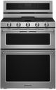 KitchenAid® 30" Stainless Steel Freestanding Dual Fuel Double Oven Range-0