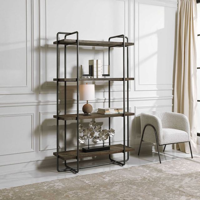 Uttermost® Stilo Dark Brushed Pewter Etagere-1