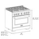ZLINE Autograph Edition 36" Satin Stainless Steel Pro Style Gas Range with 6 Burner Cooktop and Matte Black Accents-2