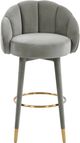 TOV Furniture Myla Light Gray Swivel Bar Stool-3
