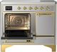Ilve® Majestic III 40" Stainless Steel Pro Style Induction Range with Solid Door and Brass Trim-3