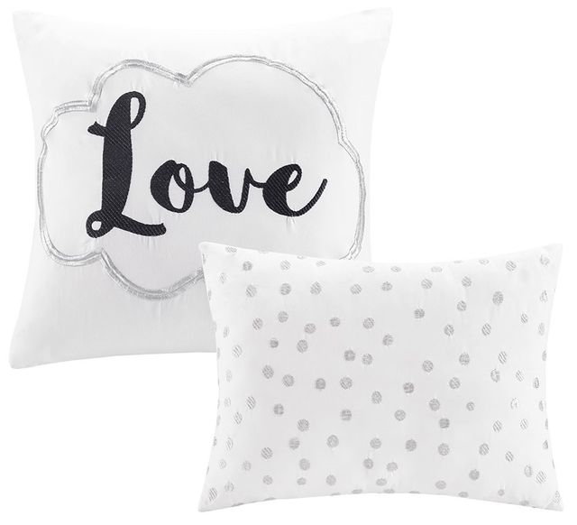Olliix by Intelligent Design Raina Navy and Silver King/California King Metallic Printed Comforter Set-2