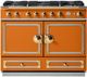 La Cornue CornuFé 110 43" Quintessential Orange Pro Style Dual Fuel Range with Polished Brass Trim-0