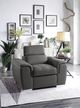 Homelegance® Ferriday Gray Chair with Adjustable Headrest and Pull-Out Ottoman-1