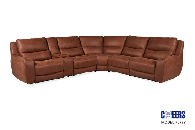 Cheers by Man Wah Texas 6-Piece Brown Power Reclining Sectional