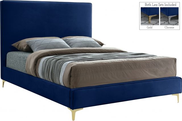 Meridian Furniture Geri Navy King Upholstered Panel Bed-3