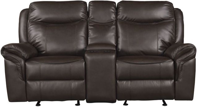 Homelegance® Aram Dark Brown Manual Glider Double Reclining Loveseat-2